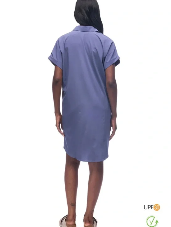Indyeva Blue Collared Shift Dress Medium | Travel Casual Athleisure - Picture 2 of 11